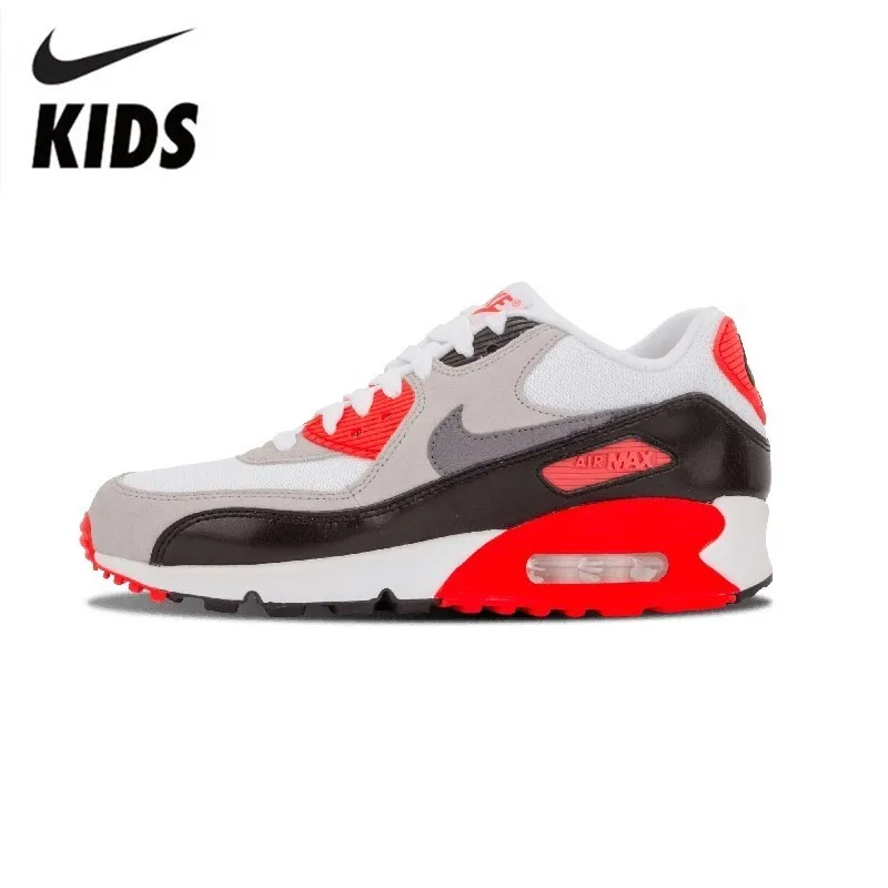 Nike Air Max 90 Prem Mesh(GS) Новое поступление, оригинальные детские кроссовки для бега, удобные детские спортивные кроссовки на открытом воздухе#724882-100 - Цвет: 724882-100