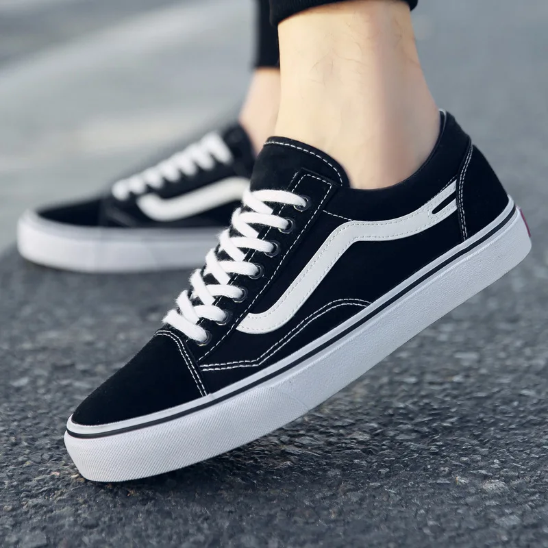 2019 Canvas Shoe Male Trend Joker Student Shoes Male Leisure Time Ventilation Low Help Black Male Skate Shoes Zapatos De Hombre