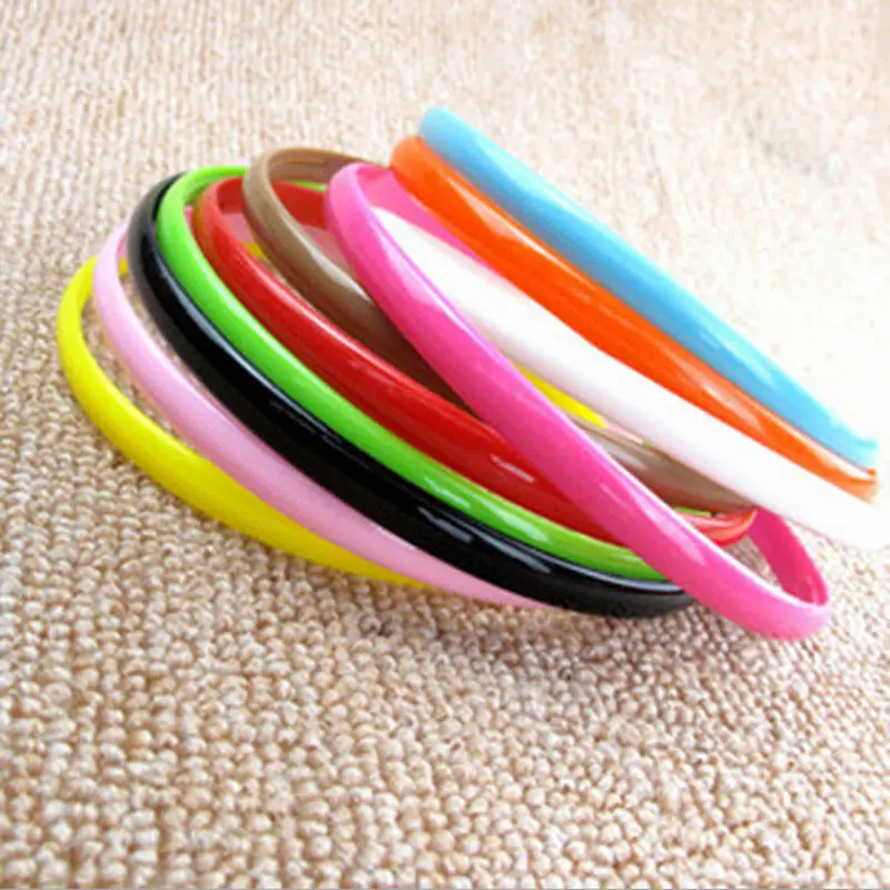 10pcs Terokk Plastic Headbands Thin Hair Hoops Teeth Headwear For