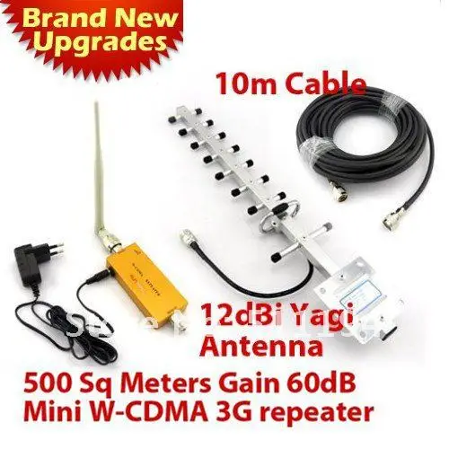 

Best price! 3G Repeater W-CDMA 2100Mhz Mobile Phone UMTS Signal Booster 3G WCDMA Signal Repeater Amplifier + 13dBi Yagi Antenna