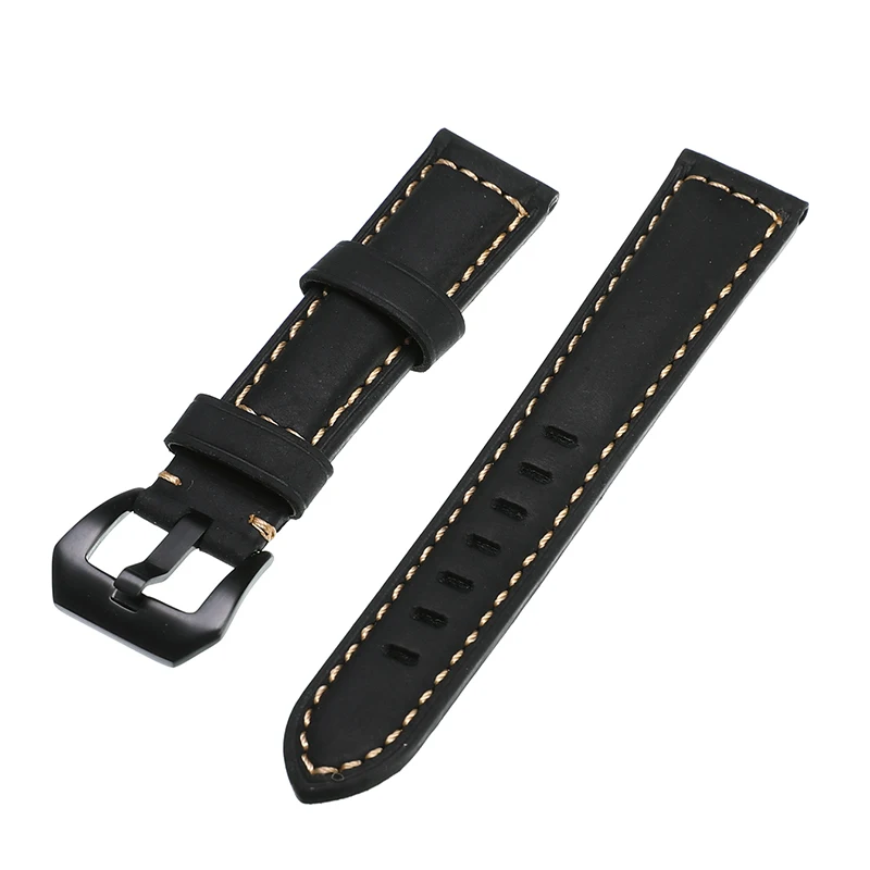 

20mm 22mm 24mm 26mm Watchband Genuine Leather Watch Strap Steel Buckle Clasp With Spring Bars Watch Accessories