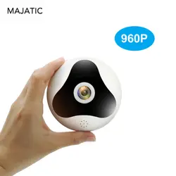 Majatic 960 P мини VR панорамный Камера IP 360 градусов рыбий глаз Wi-Fi Крытый Широкий угол обзора двухстороннее аудио SD карты обнаружения движения