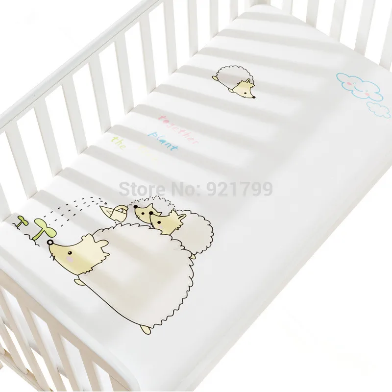 1pcs Baby Bed Mattress Cover 100%Cotton Baby Bed Flat Sheet for Baby Birls Boys Fitted Sheet 120x65cm Newborn Crib Bedding