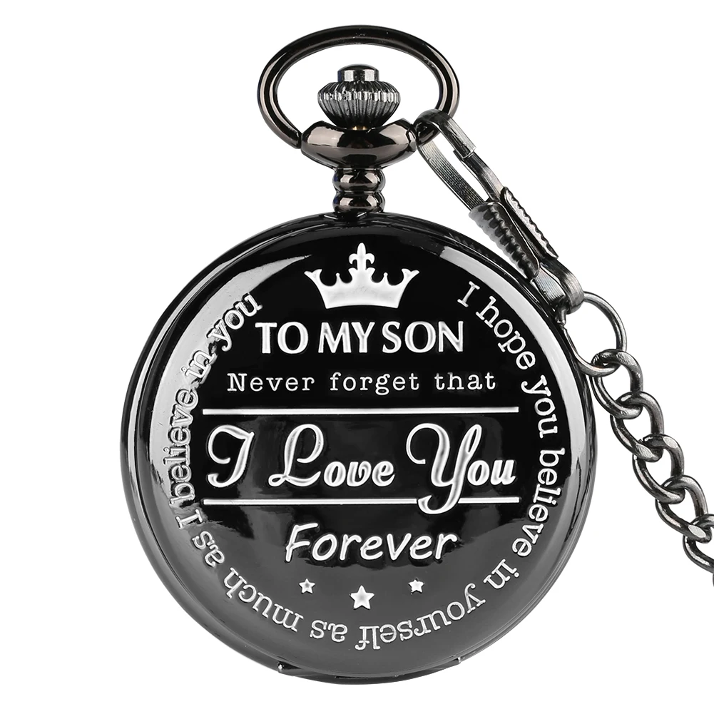 Мужские карманные часы с подвеской &quotTo MY SON&quot серия лазерных слов для мальчиков