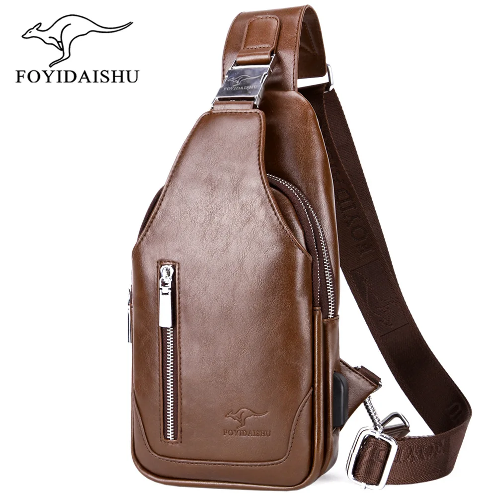 Brand Kangaroo Chest Bags For Men Shouder Bags Solid Men Chest Pack