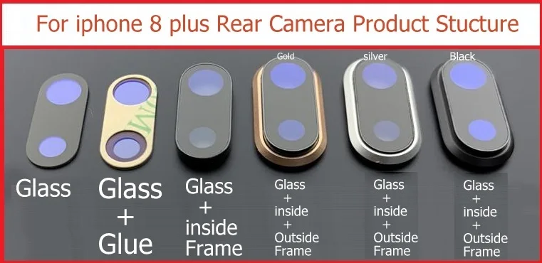Задняя Задняя стеклянная крышка для объектива камеры с держателем рамы для iPhone 6 6S 7 8 Plus X Xr Xs Max объектив камеры+ детали рамы