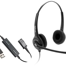 Hands-free регулятор громкости шумоподавление стереофоническая гарнитура наушники с микрофоном Mircrophone, USB разъем для ноутбука, компьютера и т. д