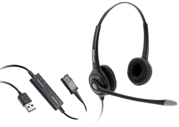 

Hands-free Volume Control Noise Cancelling Binaural Headset Headphone with Mic Mircrophone,USB Plug for Laptop, computer,etc