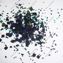 50 грамм x смешанный Лазерный черный(блеск квадрат+ алмаз шестиугольник) блестка Блестки Форма для DIY Дизайн ногтей украшения и блестки для ногтей