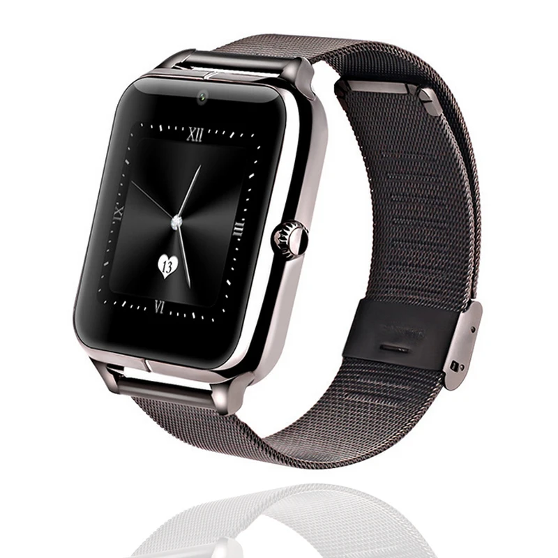

Z50 Business Metal Mirror Touch Screen Smart Watch Bluetooth Sync 2G Call Health Fitness Tracker Camera Music Positioning Watch