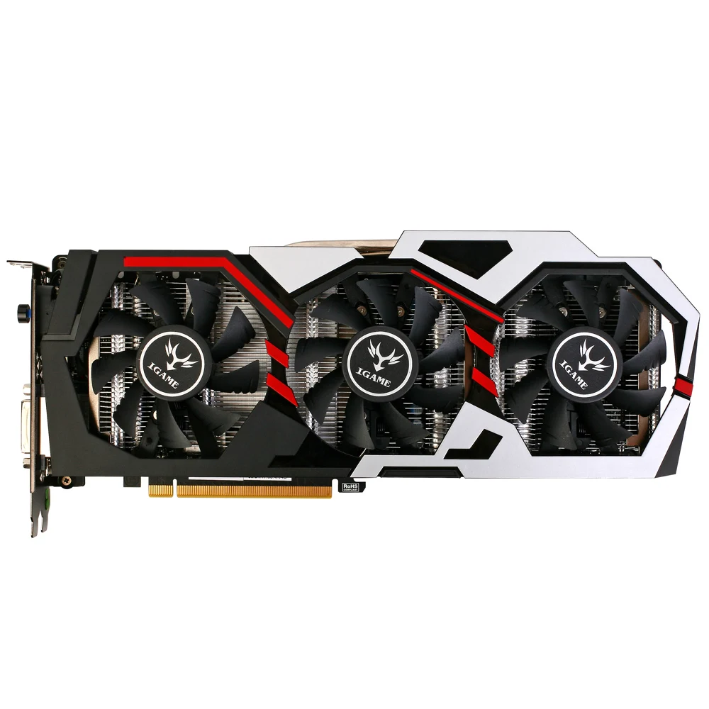 Красочная видеокарта NVIDIA GeForce GTX iGame 1070 GPU 8GB 256bit Gaming GDDR5 PCI-E X16 3,0 VR Ready с 3 вентилятором охлаждения