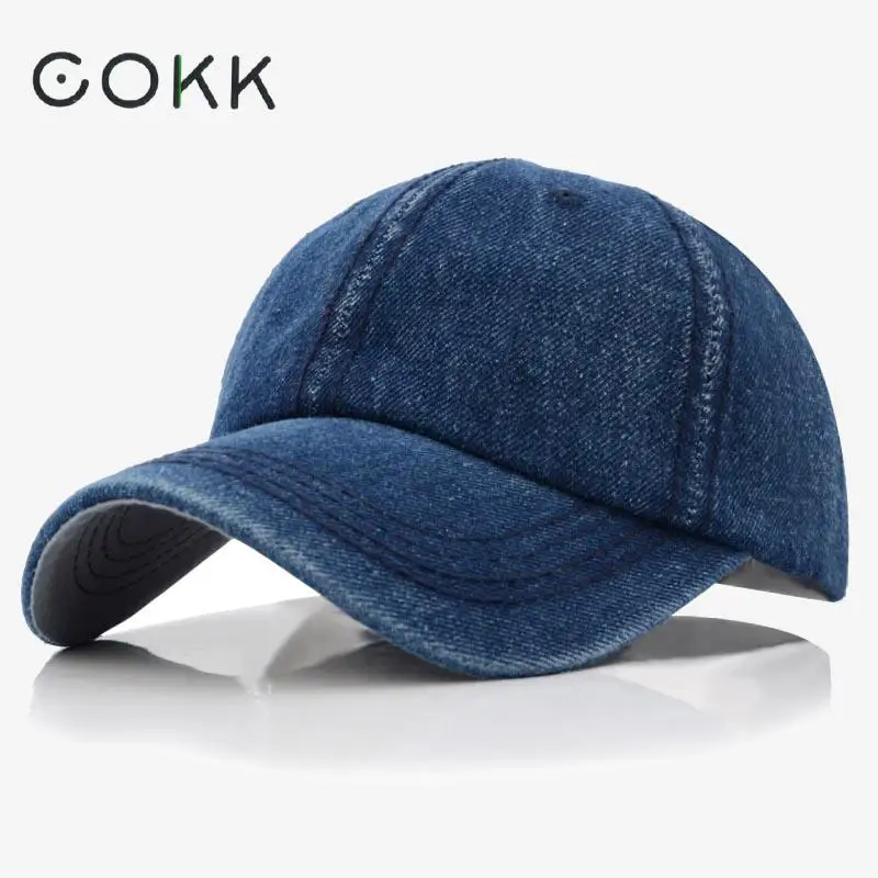 COKK الدنيم الرجال كاب وصفت قبعة بيسبول النساء خمر قبعة بتصميم هيب هوب الإناث Snapback قبعات صيفية للرجال فارغة العظام الذكور Gorras