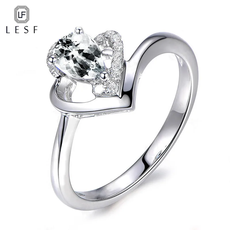 

LESF 5A Cubic Zircon 925 Sterling Silver Rings For Women 1 ct Pear Cut Wedding Engagement Jewelry Fashion Ring Can be customized