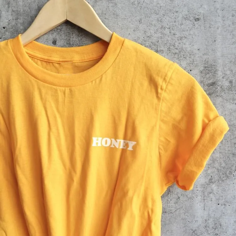 

Sugarbaby Honey T-Shirt Aesthetic Summer Women Tee Honey Slogan Letter Harajuku t shirts High quality Yellow t shirt drop ship