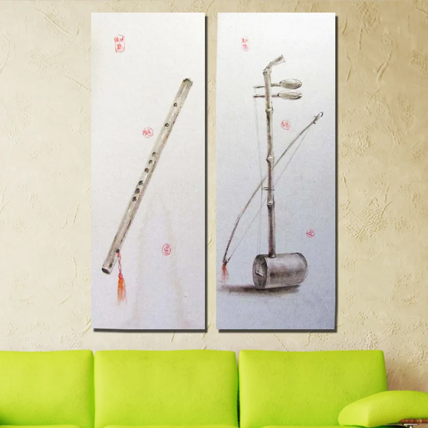 Ручная роспись Erhu музыкальные инструменты флейта китайский стиль домашний