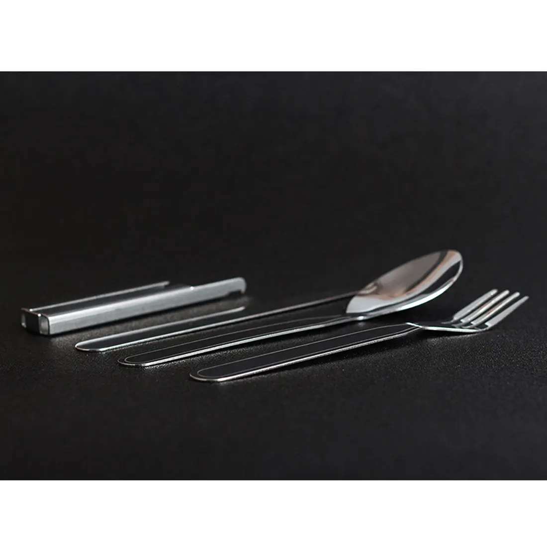4 unids/set portátil vajilla Picnic al aire libre utensilios de acero inoxidable cuchara tenedor cuchillo vajilla Camping cubiertos utensilios conjuntos
