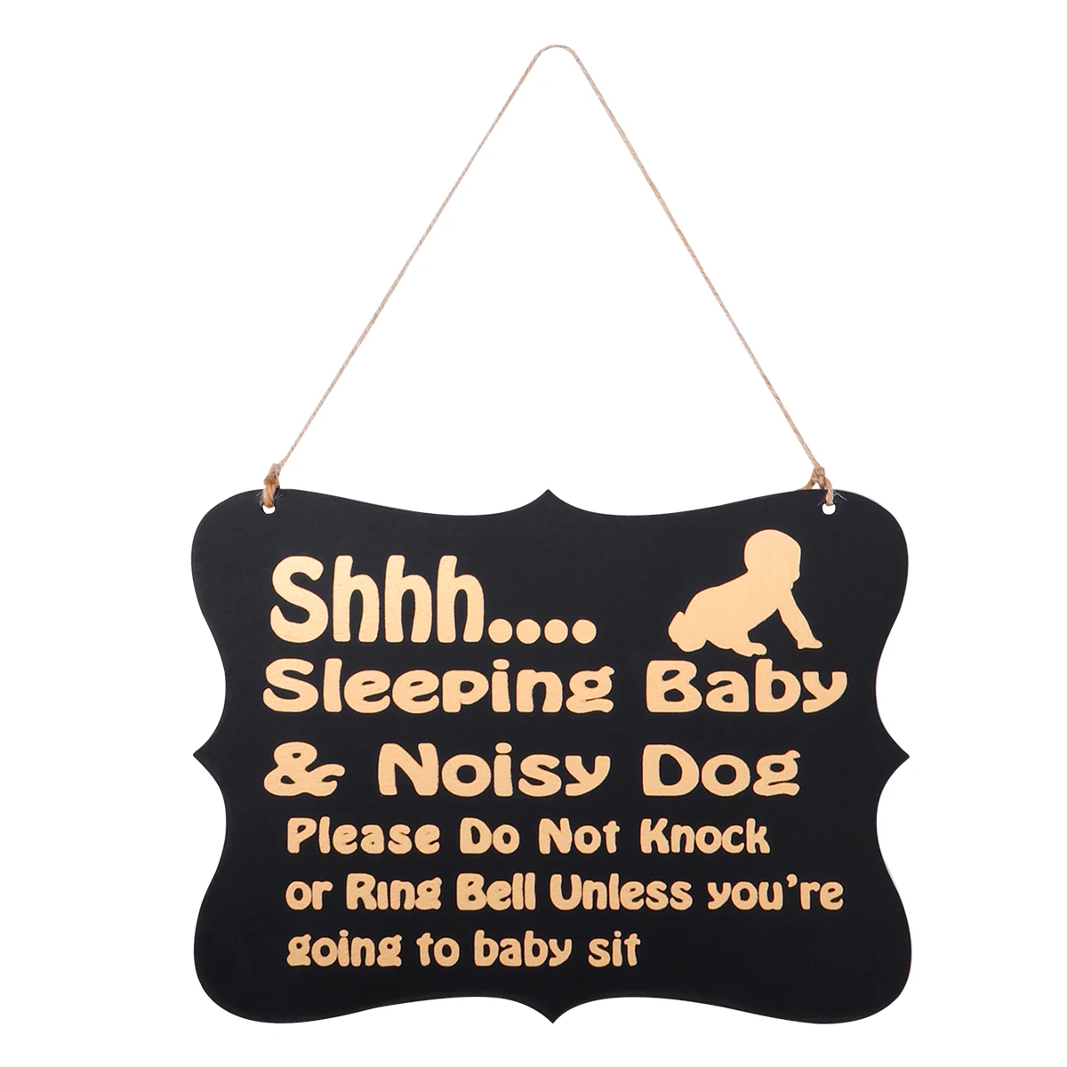 

WINOMO Sleeping Baby Door Sign Do Not Disturb Baby Room Hanging Wooden Decorative Sign Do Not Knock Baby Sleeping Hanger Sign