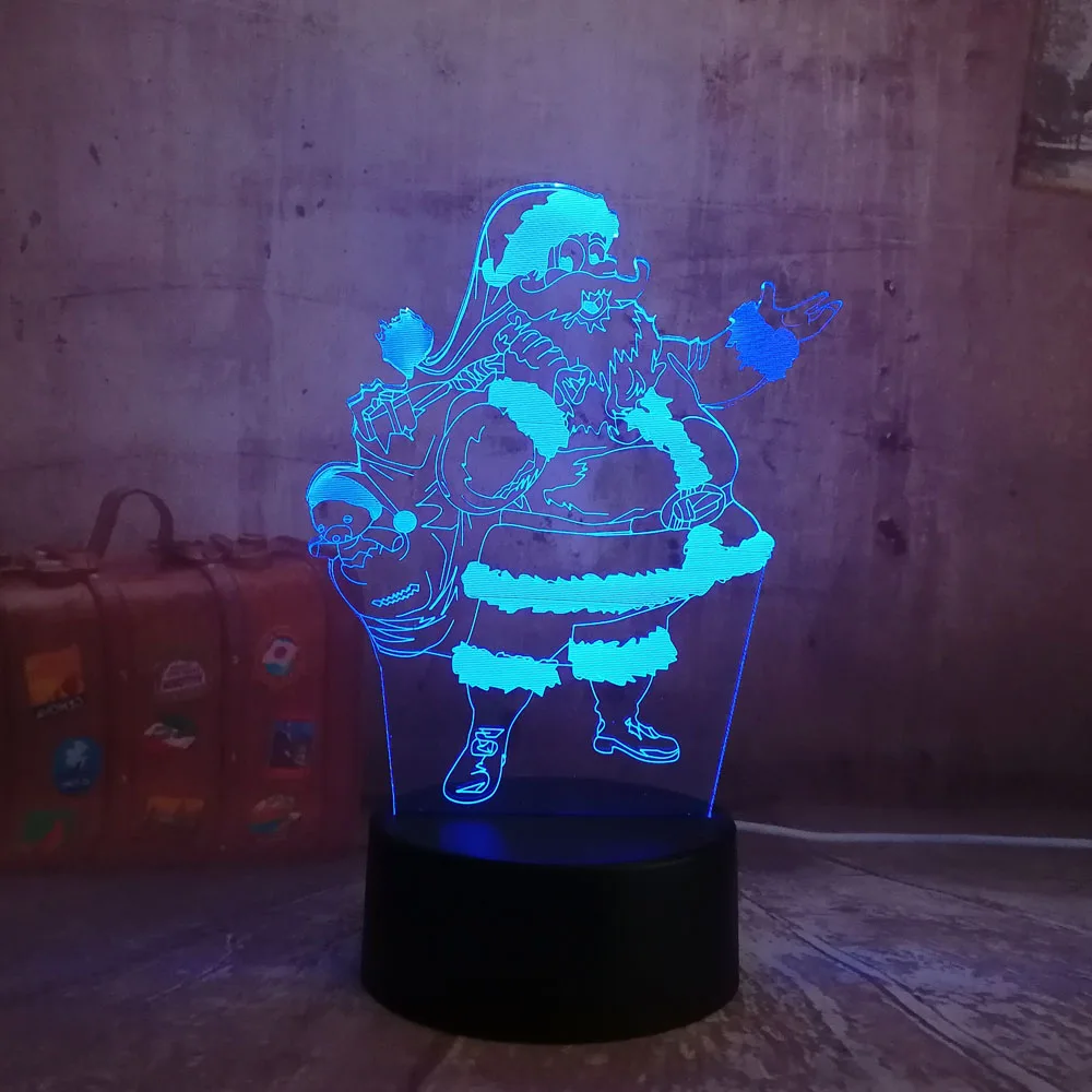 Новогодняя Новинка Рождественская серия 3D светодиодный светильник Санта Клаус снеговики, елки Подарочный ночник RGB Рождественский Декор детские игрушки