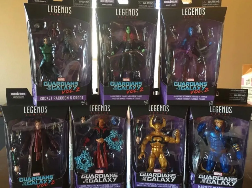 

7pcs MARVEL LEGENDS GAMORA NEBULA ROCKET RACCOON BAF MANTIS WAVE Figure Toy Model Gift