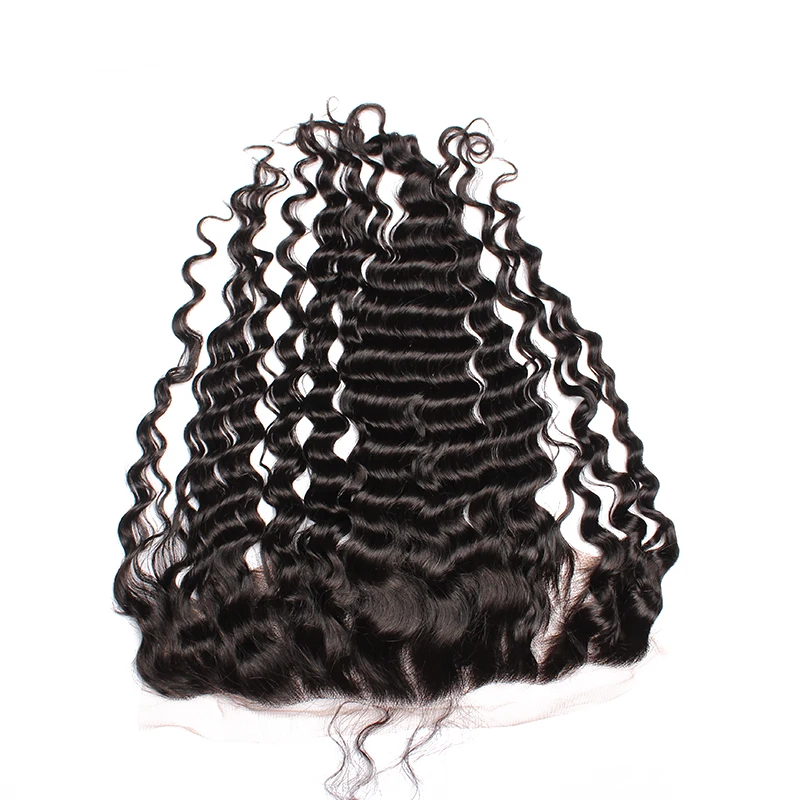 Brazilian Deep Wave Bundles With 13x4 Lace Frontal Closure 3Pcs Human Hair Extension Remy Hair Prosa Hair Products