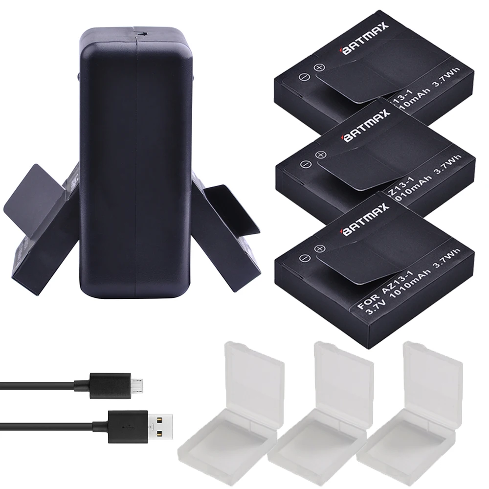 Для 3 шт. 1010 мАч оригинальный Xiaoyi Батарея AZ13 1 + USB двойной Зарядное устройство для