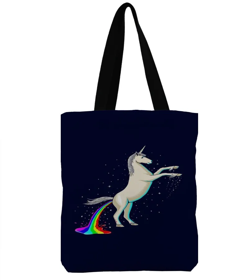 

ZHBSLWT 3D Printing Fashion Design Unicorn Printed Shoudler Bag Women Daily Use Lady Shopping Bag Female Tote Handbag