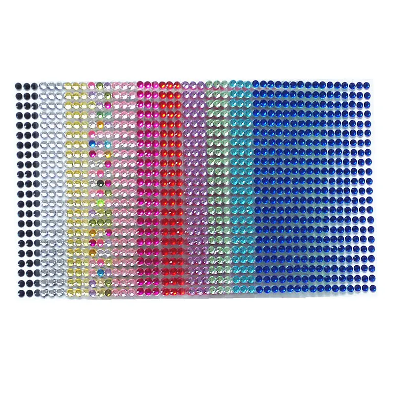352 шт./компл. 5 мм 12 видов цветов акрил кристалл Стикеры эмуляции Алмаз со стразами самоклеющиеся стене гладкой поверхностью Стикеры