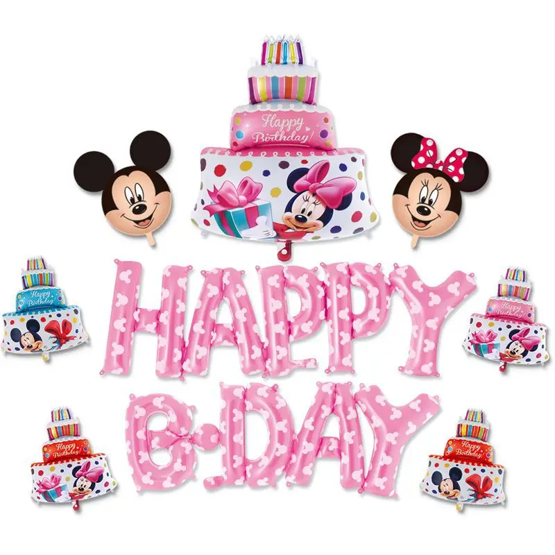 9 шт/набор Микки Минни торт на день рождения воздушный шар для детского дня рождения украшения воздушный шар поставки