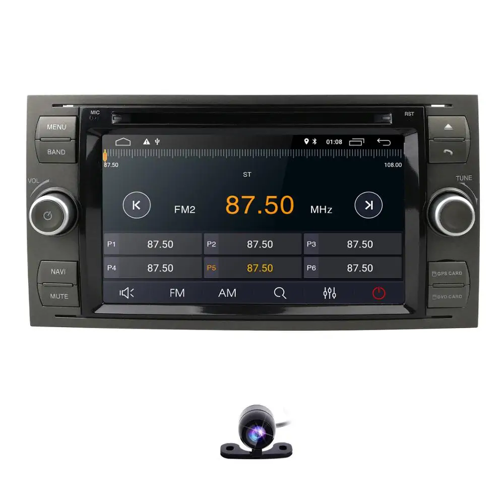 

1024*600 2G RAM Car dvd player Quad Core Android 9.0 FOR FORD FOCUS C-MAX car multimedia stereo 4G WIFI DAB+ DVR OBD Free camera
