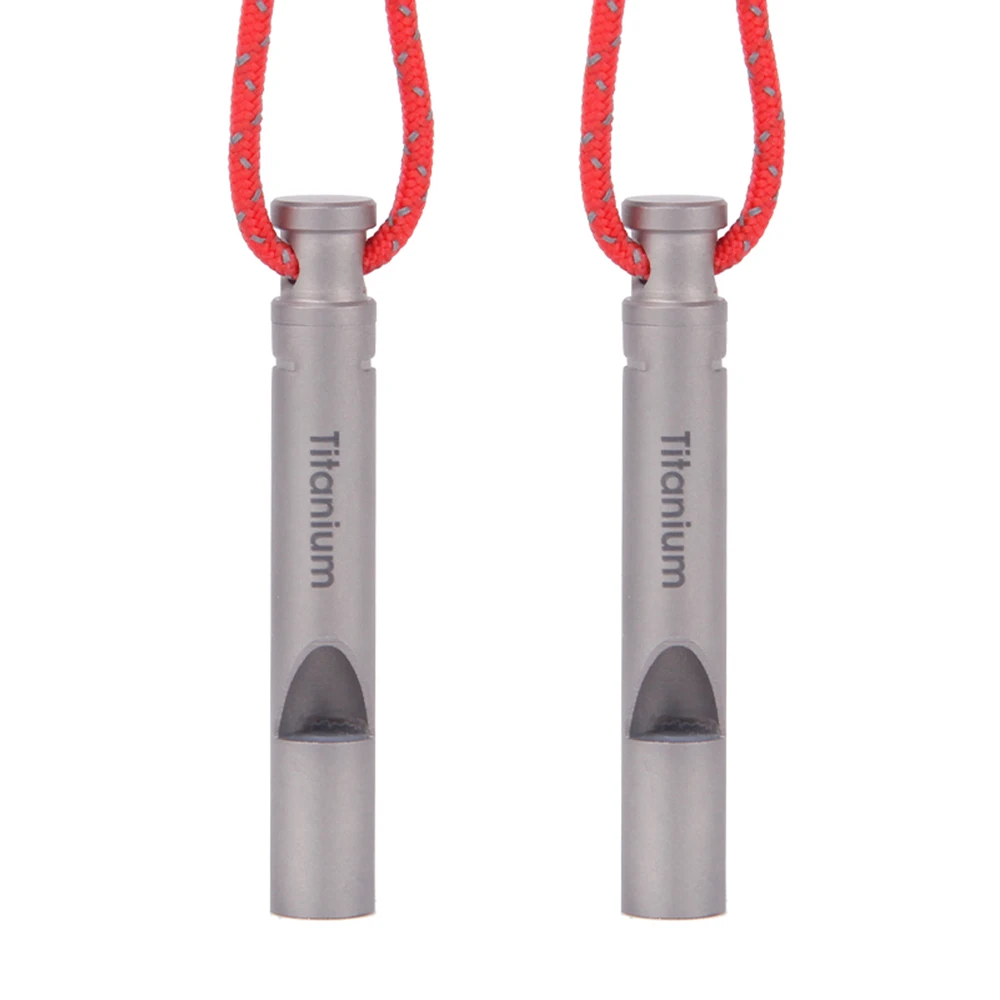 

Outdoor Mini Titanium Emergency Whistle With Cord Kit Tool Ultralight Whistle For Outdoor Camping Hiking Exploring Survival