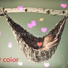 Ручная вязка гамак наряд для фото новорожденных выберите ваш цвет серый или крем