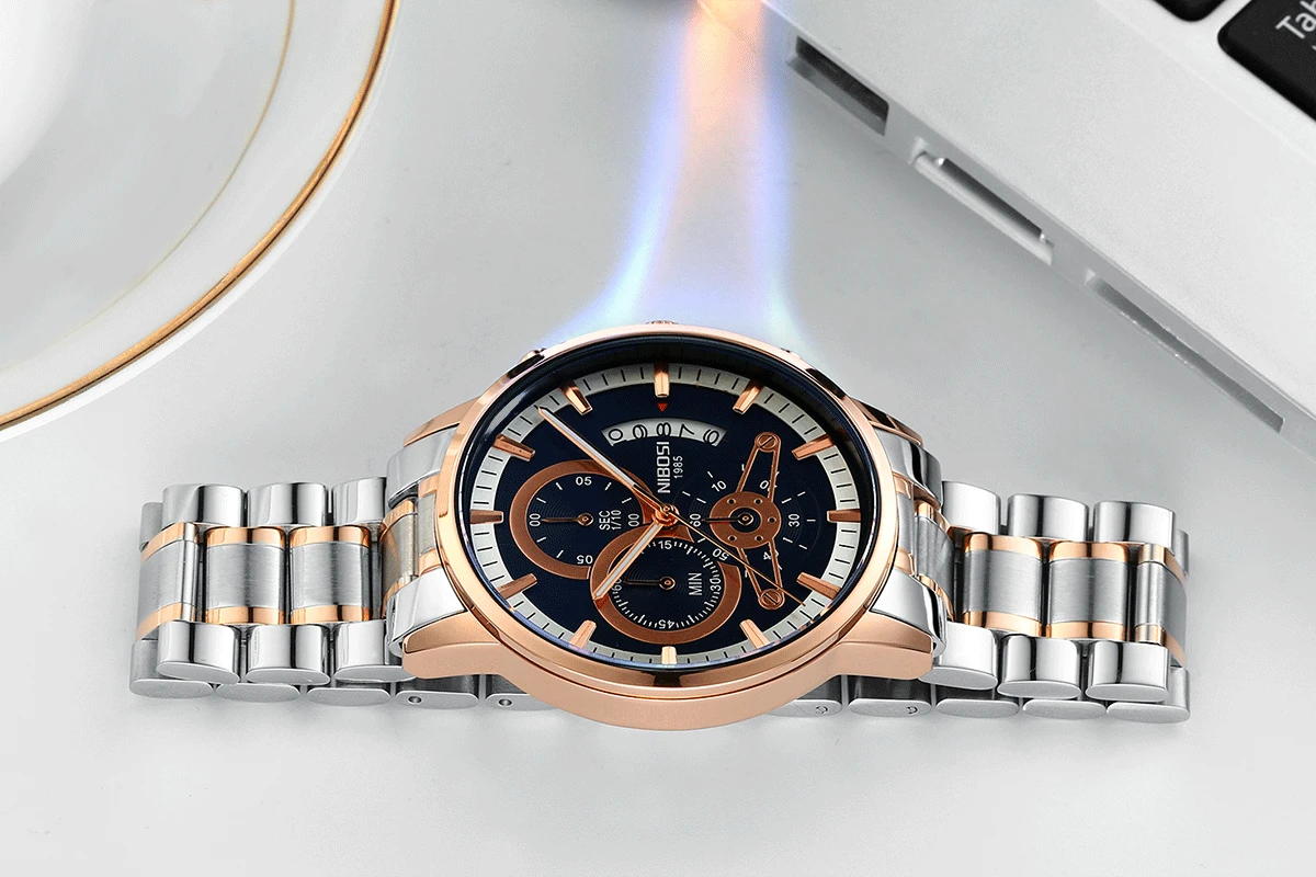 Gold And Black Waterproof Men’s Sports Watch HisHerWear