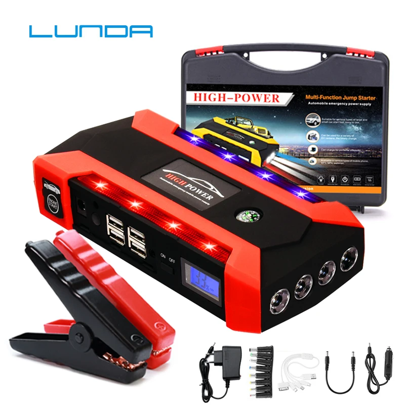 For Petrol 6.0L Dies 4.0L Jump Starter For Car Starting Device LCD