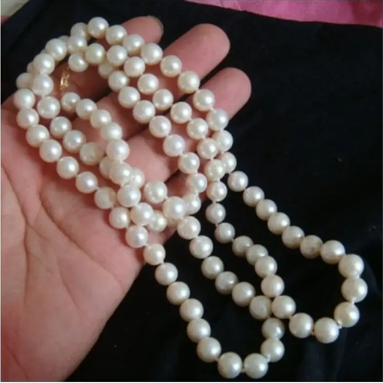 

FREE SHIPPING HOT sell new Style >>>>CHARMING AAA+ 32" 8-9MM SOUTH SEA NATURAL WHITE PEARL NECKLACE