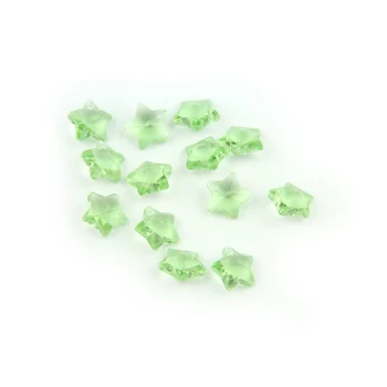 

14mm Apple Green 100-2000pcs Crystal Five Stars Beads In One Hole For Wedding Home Decoration Five Stars Shape