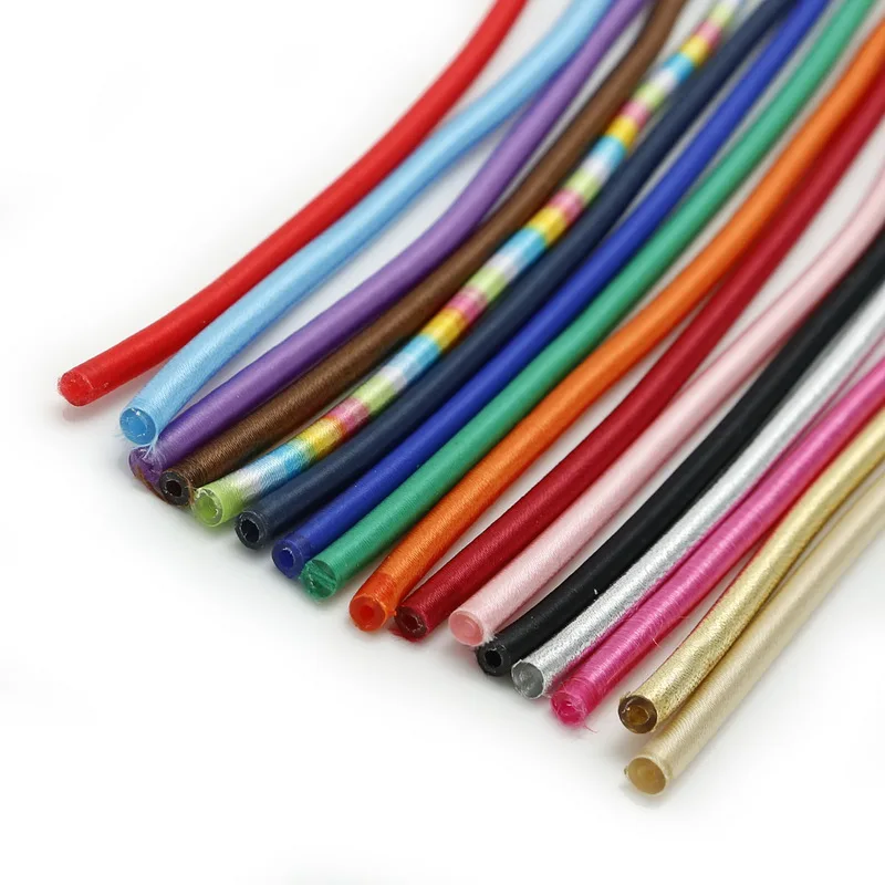 New Product Silk Jewelry Cord with Hollow Rubber for Making DIY Craft Accessories Nceklace Bracelet Findings 45cm/lot | Украшения и