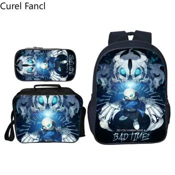 

New 3Pcs/Set Cartoon Printing Kids Backpack Mochila Boys School Bags Children Bookbag Shoulder Backpacks Girls Gift Bag