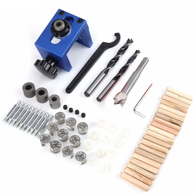 Woodworking Tool Drilling Locator DIY Joinery High Precision Dowel Jigs Kit Wood Dowel Hole Drilling Guide Adjustable Clamp For Carpentry  (1)