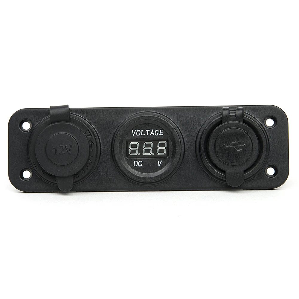 100 шт. для автомобилей и мотоциклов, Зарядное устройство с двумя портами USB для адаптера переменного тока 12 V/24 V гнездо для автомобильного прикуривателя синий светодиодный+ Цифровой вольтметр