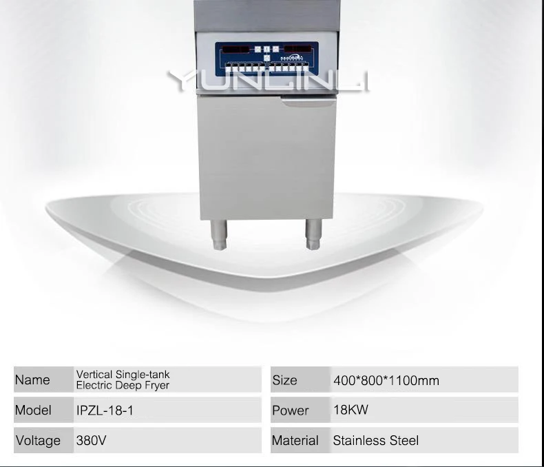 Коммерческий Электрический Фритюрница Вертикальная умная электрическая жарочная машина однорезервуарная электрическая фритюрница IPZL-18-1