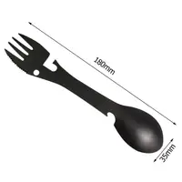 Outdoor Survival Tools 5 in 1 Camping Multi functional EDC Kit Practical Fork Knife Spoon Bottle