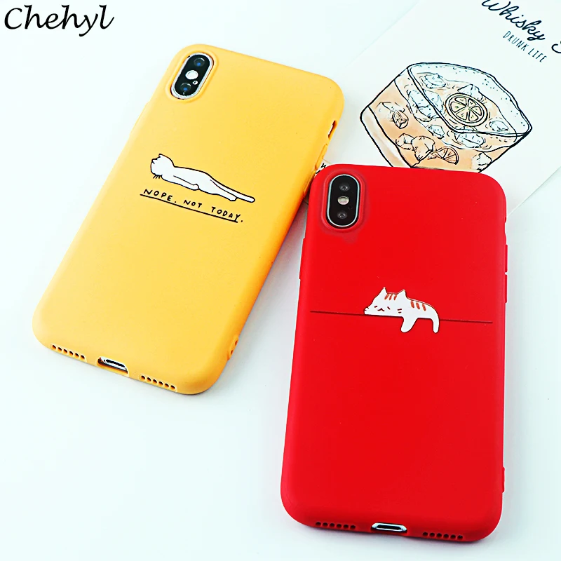 Телефонные чехлы для iPhone X XS MAX XR 6 s 7 8 плюс Чехол мода милые животные кошка из
