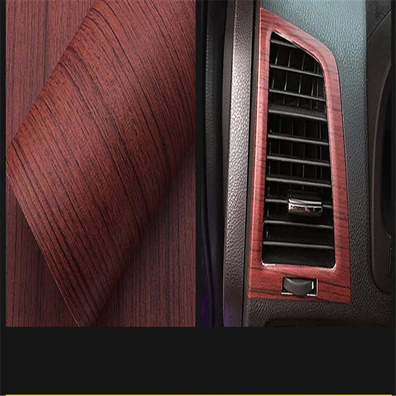 30*100CM PVC Wood Grain Textured Car Interior Decoration Stickers Waterproof Furniture Door
