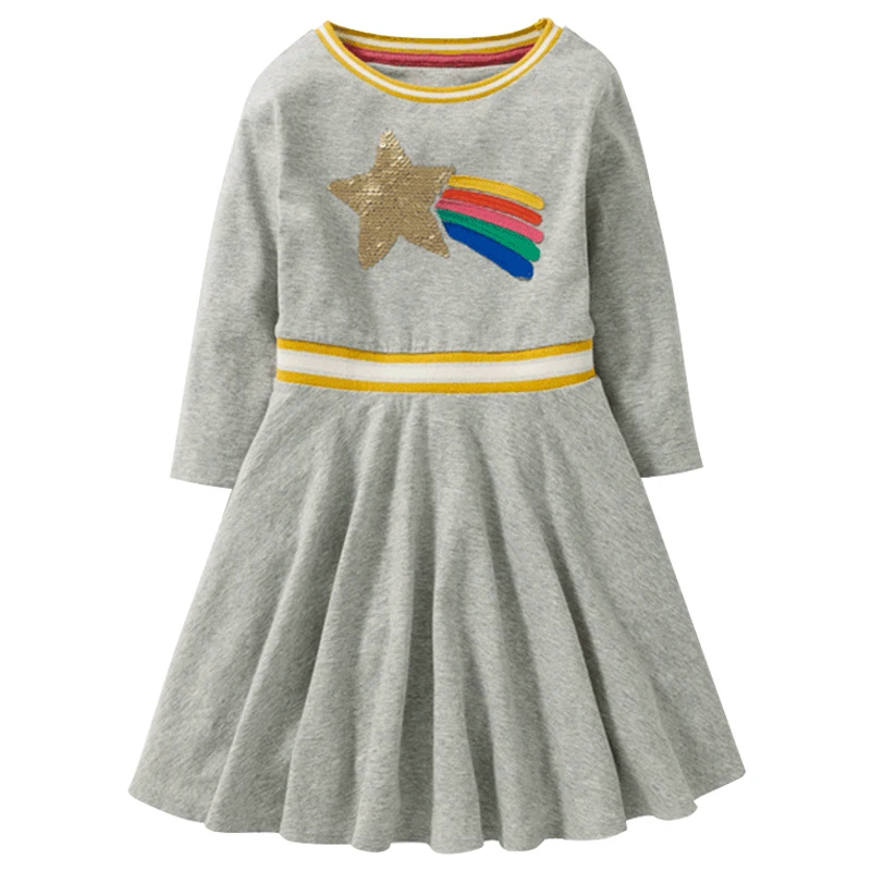 

Autumn Winter Girl Clothing 2018 Brand New Girls Dresses Sequin Colour-Change Children Kids Clothes Cotton Christmas Costume