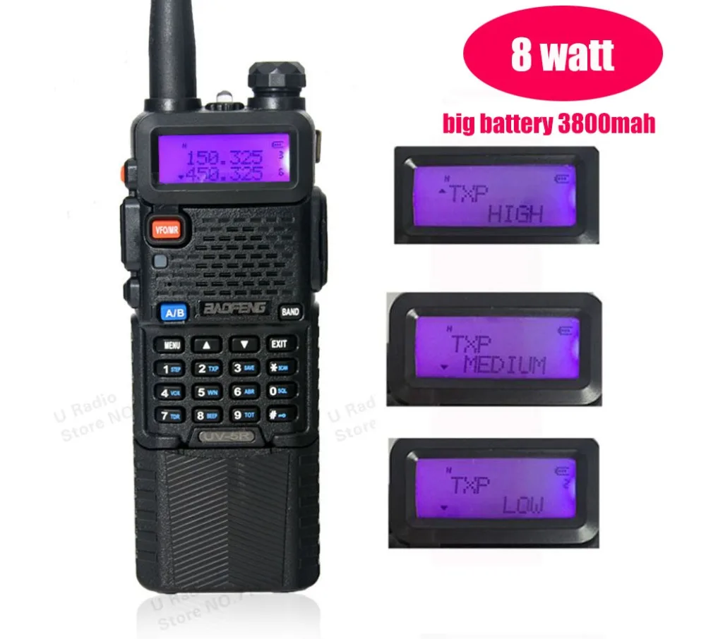 

Portable UHF VHF Baofeng walkie talkie 8W for triple power forest city Police two way radio station Communicator Long Range 10KM