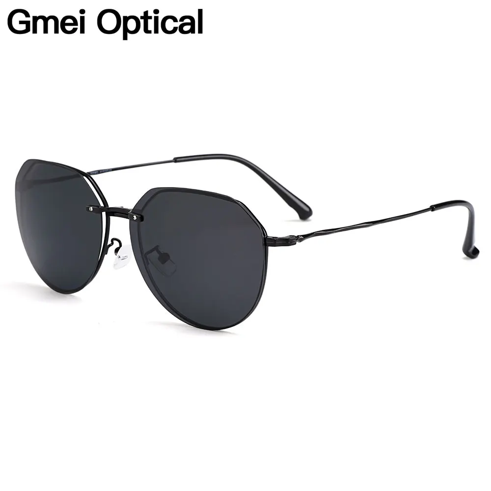 Gmei оптический женский квадратный Сверхлегкий Оправа очков из титанового сплава Поляризованные клип на солнцезащитные очки мужские Оптические очки