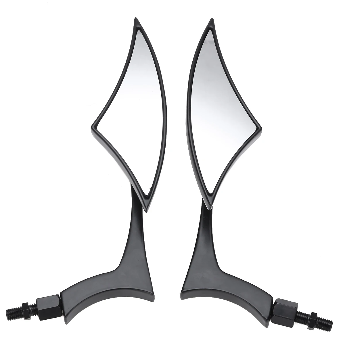 Mayitr 1Pair ABS Integrated CNC Aluminum Rearview Mirrors Black Side Mirror For Motorcycle Cruiser Chopper 8/10MM