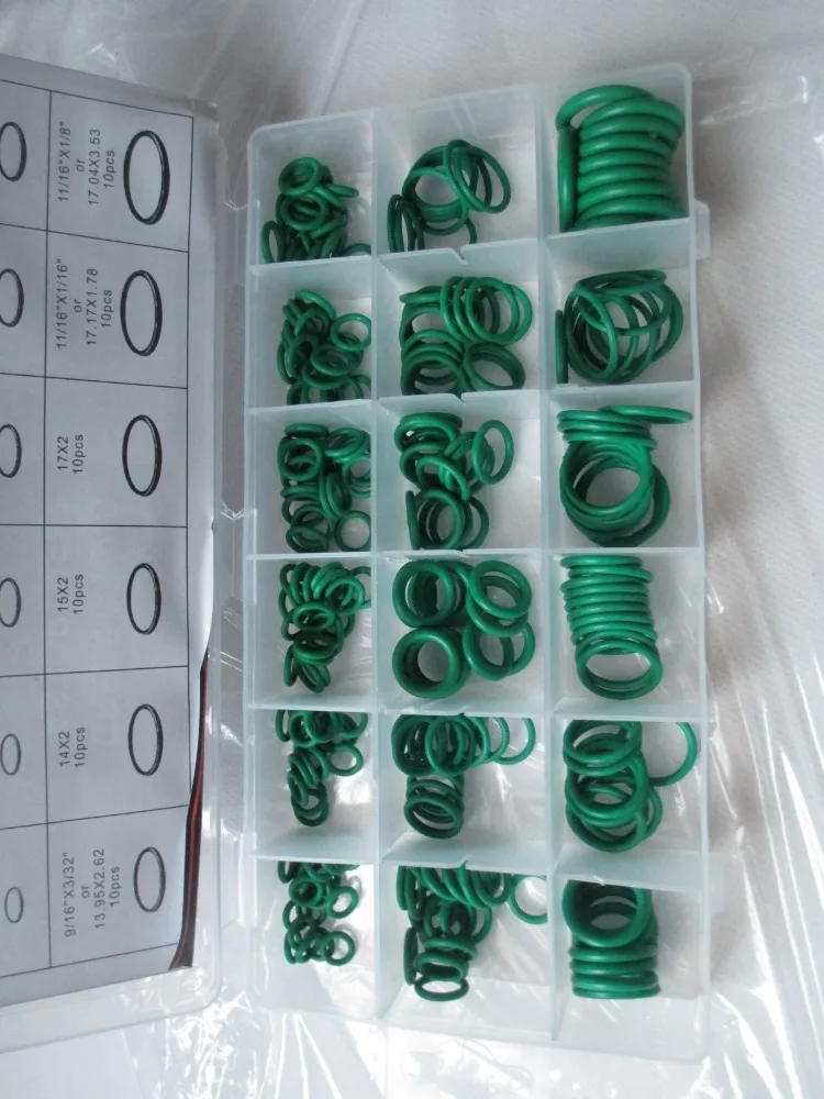 

2015 hot sell High Quality Rubber 270Pcs 18 Sizes O-ring Kit Green Metric O ring Seals Nitrile free shipping