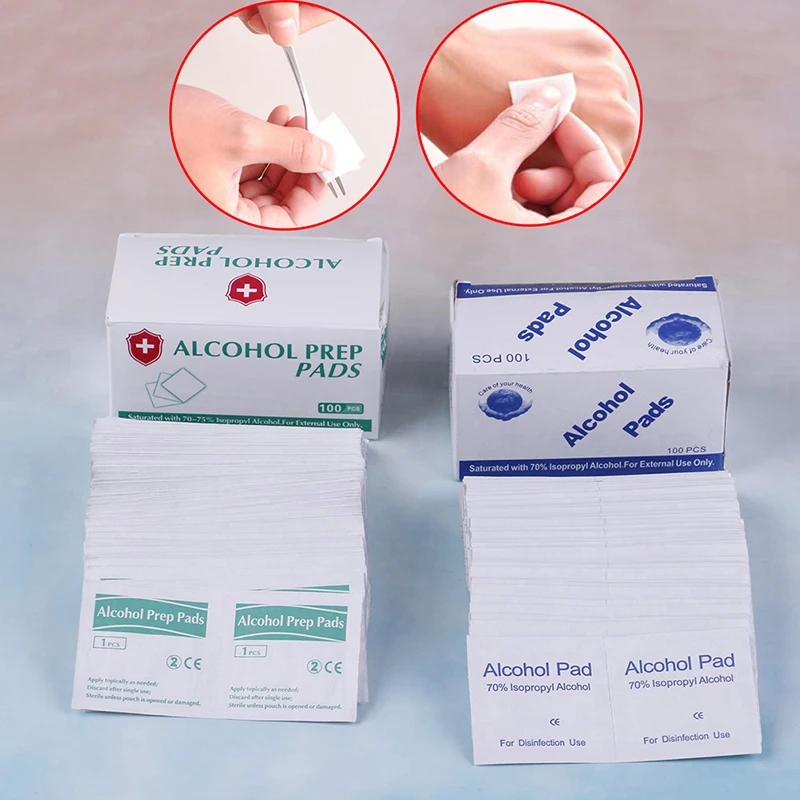

100pcs/Box Disposable Sterilization Isopropyl Alcohol Medical Alcohol Swabs Pads Wet Wipes Tissue Antiseptic Cleaning First Aid