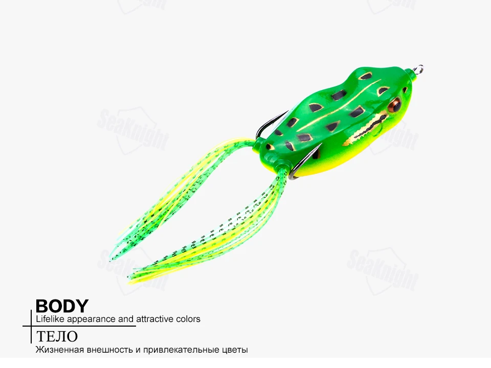 SeaKnight SK403 приманки в виде лягушек 6,5g 45mm Topwater 1 шт. плавающая приманка для рыбалки змееголов лягушки, вращающаяся приманка резиновая лягушка 3D приманка для рыбалки с глазками